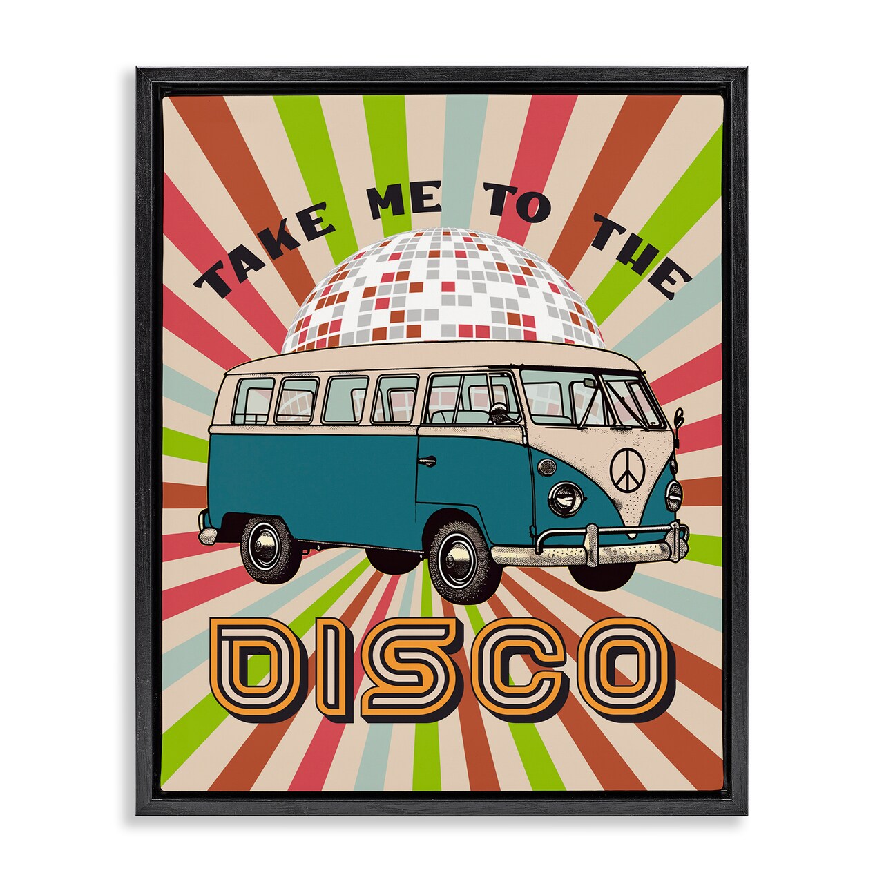 Stupell Industries Groovy Disco Van Phrase Floating Frame By CAD Designs